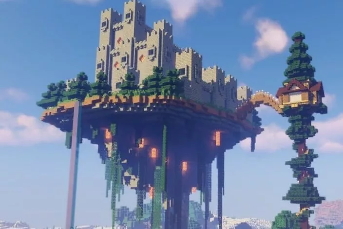Minecraft Medieval sky castle